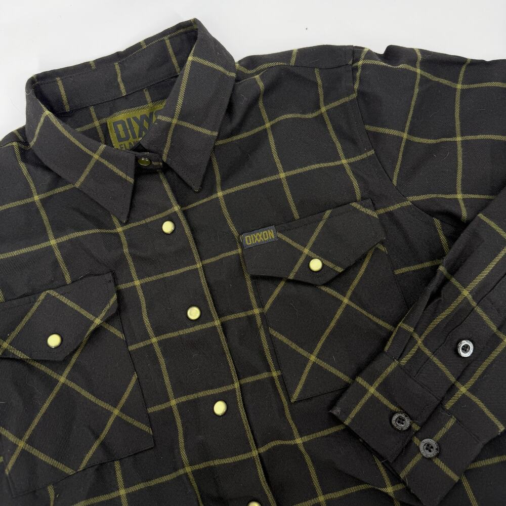 Dixxon Flannel Co Shirt Mens Medium Infidel Plaid Long Sleeve Pearl Snap Casual